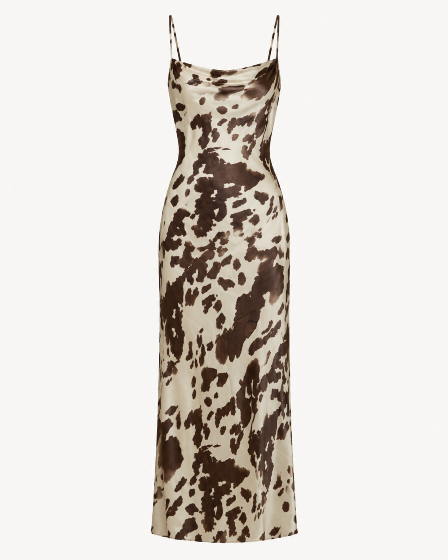 The Round Top Cow Print Midi Dress