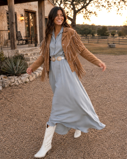 The Bluebonnet Bias Maxi Dress