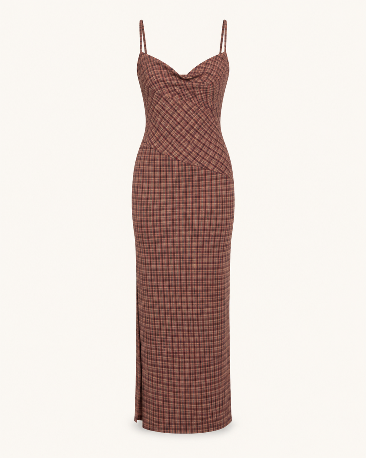 The Llano Plaid Maxi Dress