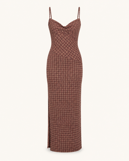 The Llano Plaid Maxi Dress