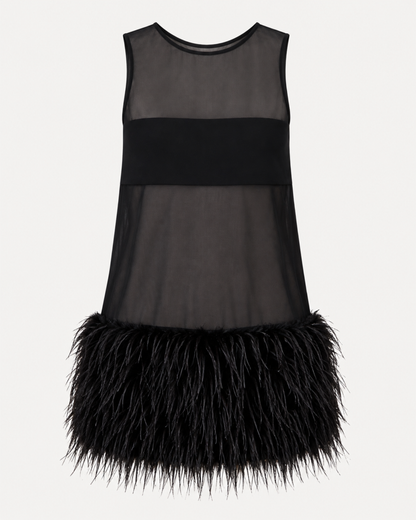 The Midnight Feather Shift Dress