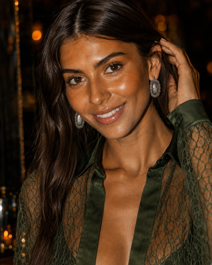The Silver Spur Concho Earrings