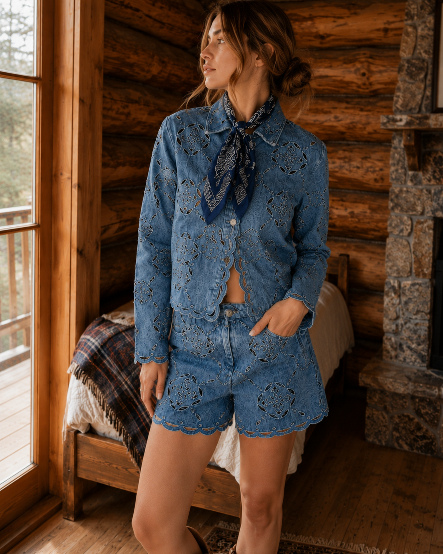 The Bluebonnet Eyelet Shorts